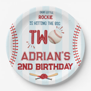 Baseball First Birthday Party  Paper Plate