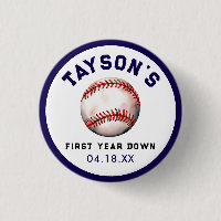 Baseball First Year Down 1st Birthday