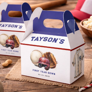 Baseball First Year Down 1st Birthday Favour Box