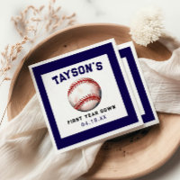 Baseball First Year Down 1st Birthday