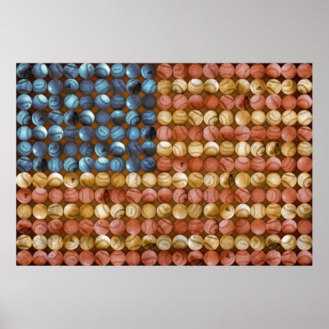 Baseball Flag Art - America's Past time Celebrated Poster (Front)