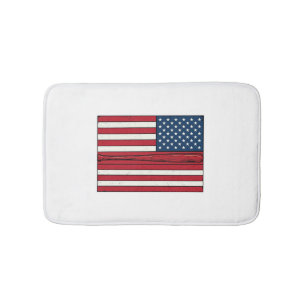 Baseball Flag Distressed Vintage Vector Design_1 Bath Mat