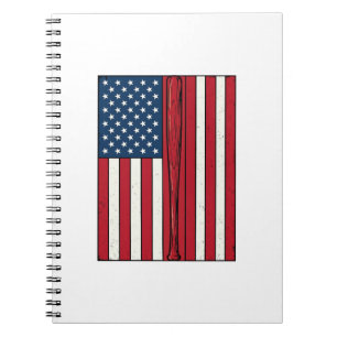 Baseball Flag Distressed Vintage Vector Design_1 Notebook