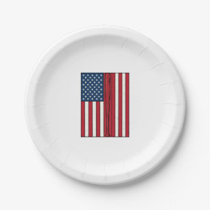 Baseball Flag Distressed Vintage Vector Design_1 Paper Plate