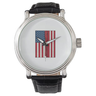 Baseball Flag Distressed Vintage Vector Design_1 Watch