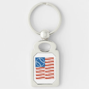 Baseball Flag  Key Ring