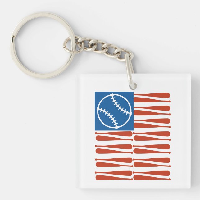 Baseball Flag  Key Ring (Front)
