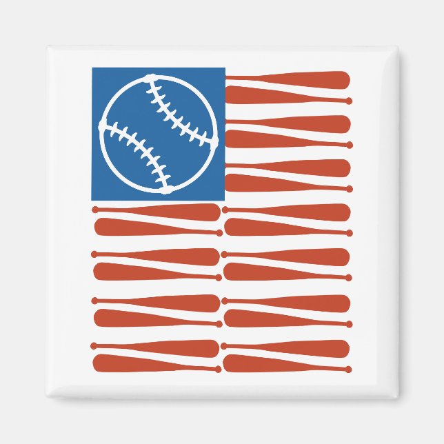 Baseball Flag Magnet (Front)
