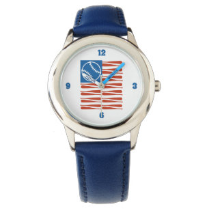 Baseball flag with numbers  watch