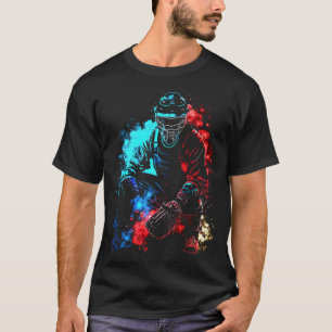 Baseball Flames Retro Baseball Bat Baseball Player T-Shirt