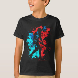 Baseball Flames Retro Baseball Bats Design T-Shirt