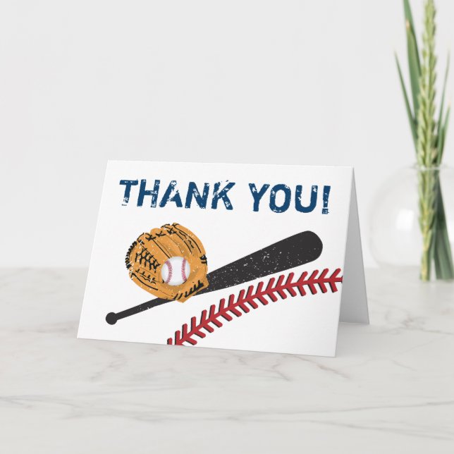 Baseball Folded Thank You Card (Front)