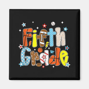 Baseball Football Basketball Preppy Fifth Grade Bo Magnet
