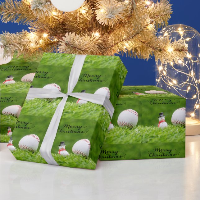 Baseball for Christmas  Wrapping Paper (Holidays)