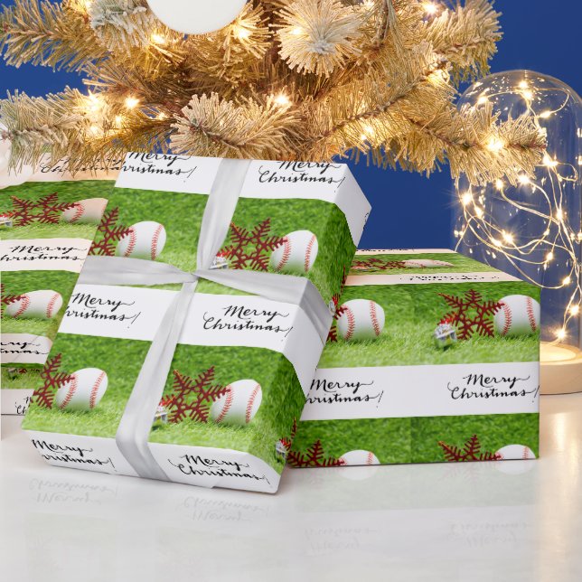 Baseball for Christmas  Wrapping Paper (Holidays)