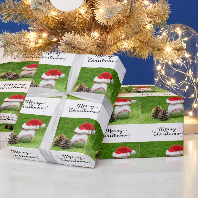 Baseball for Christmas  Wrapping Paper (Holidays)