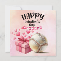 Baseball for Valentine's Day with hearts