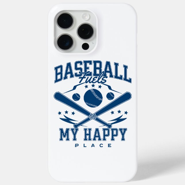 Baseball Fuels My Happy Place Case-Mate iPhone Case (Back)