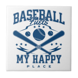 Baseball Fuels My Happy Place Tile