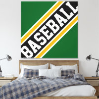 BASEBALL Fun Dynamic Green Black Orange Stripes