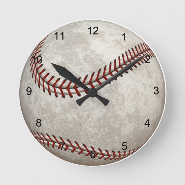 Baseball  Game  American Past-time Sports Round Clock (Front)