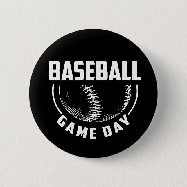 Baseball Game Day 6 Cm Round Badge (Front)