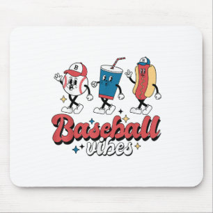 Baseball Game Day Retro Baseball Vibes Sport Fan _ Mouse Pad