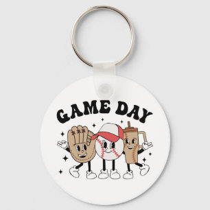Baseball Game Day Vintage Mothers Day Women Men Ki Key Ring