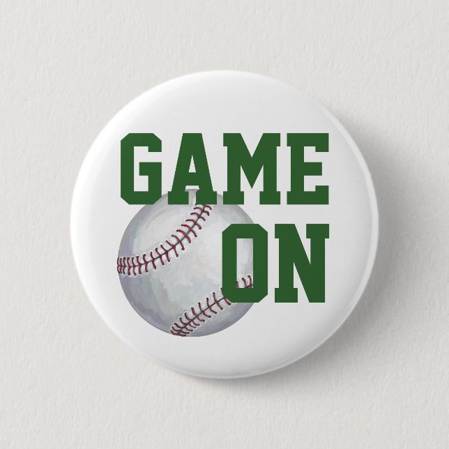 Baseball Game On 6 Cm Round Badge (Front)