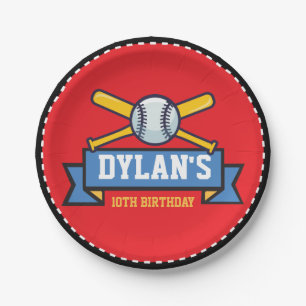 BASEBALL GAME Sports Kids Birthday Party Round Paper Plate