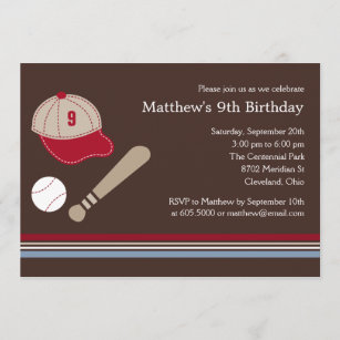Baseball Gears - Birthday Party Invitation