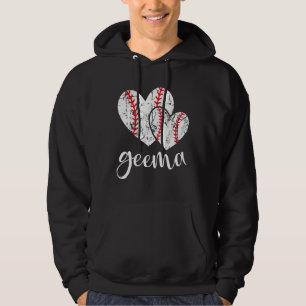Baseball Geema Heart Ball  Proud Grandma Mother s  Hoodie