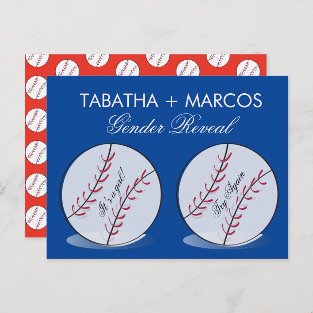 Baseball Gender Reveal DIY Scratch Cards (Front/Back)