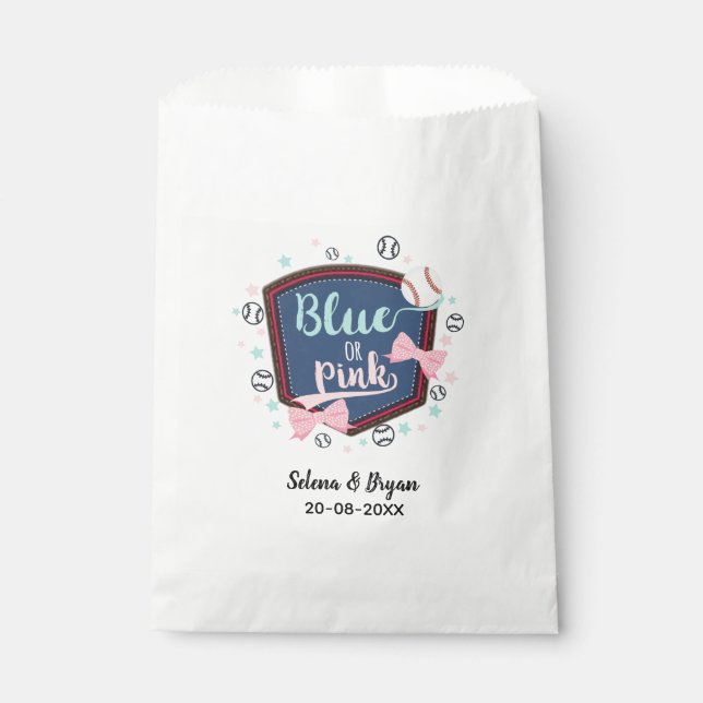 baseball gender reveal favour bags (Front)