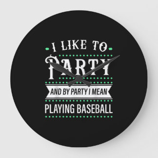 Baseball Gift For Baseball Team Player Funny Large Clock