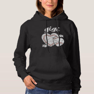 Baseball Gigi Heart Ball Cool Baseball Proud Grand Hoodie