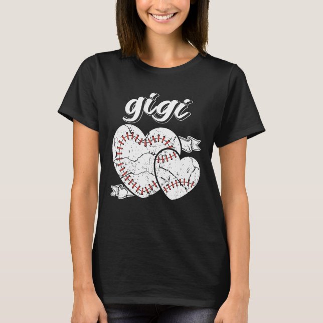 Baseball Gigi Heart Ball Cool Baseball Proud Grand T-Shirt (Front)