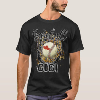 Baseball Gigi Leopard Baseball Lovers Family Mothe T-Shirt