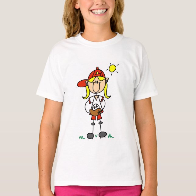 Baseball Girl With Glove Tshirts and Gifts (Front)