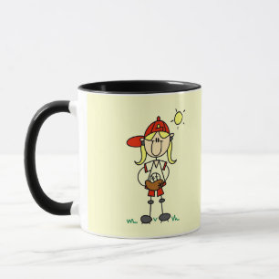 Baseball Girl With Glove Tshirts and Gifts Mug