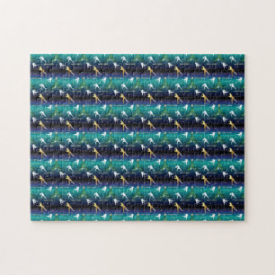 Baseball Girls Softball Christmas Pattern Jigsaw Puzzle