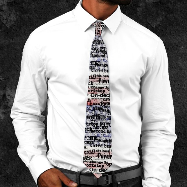 Baseball Glory | Faded Grunge American Flag Words Tie (Creator Uploaded)
