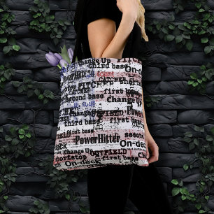 Baseball Glory   Faded Grunge American Flag Words Tote Bag