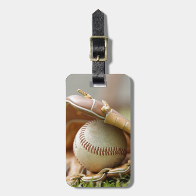 Baseball Glove and Ball Luggage Tag (Front Vertical)