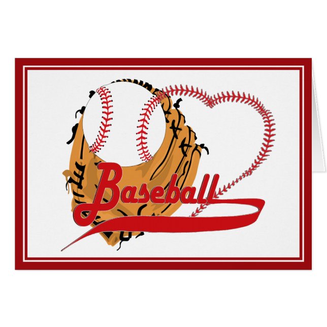 Baseball Glove & Baseball Heart (Front Horizontal)