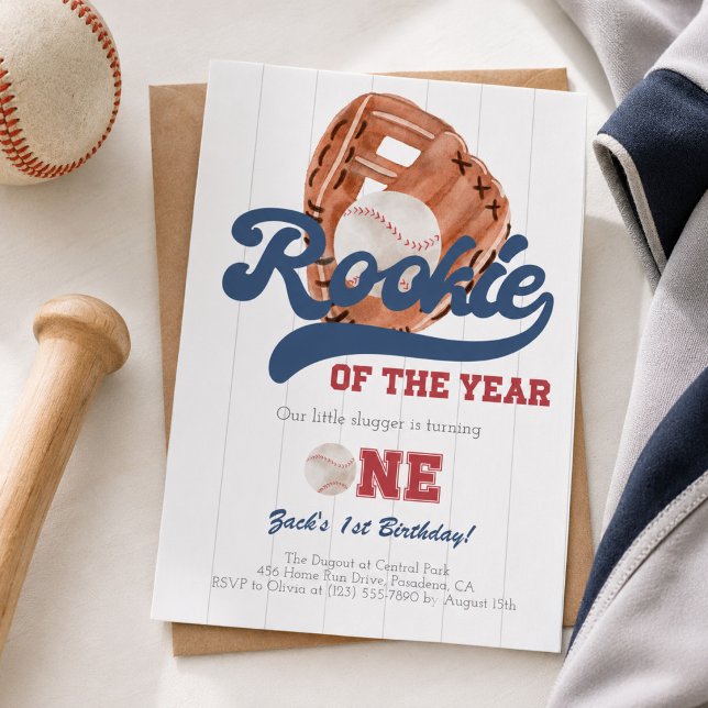 Baseball Glove First Birthday Invitation (Creator Uploaded)