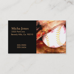 Baseball & Glove Grunge Style Business Card