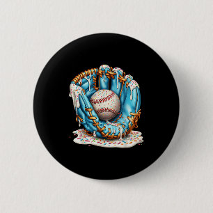 Baseball Glove Ice Cream Drip With Sprinkles Men B 6 Cm Round Badge
