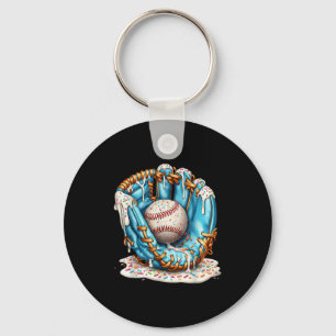 Baseball Glove Ice Cream Drip With Sprinkles Men B Key Ring