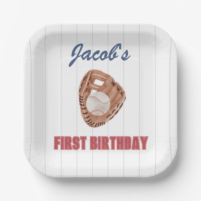 Baseball Glove Paper Plate (Front)